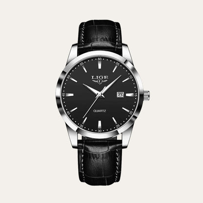 Men’s  Leather Quartz Watch