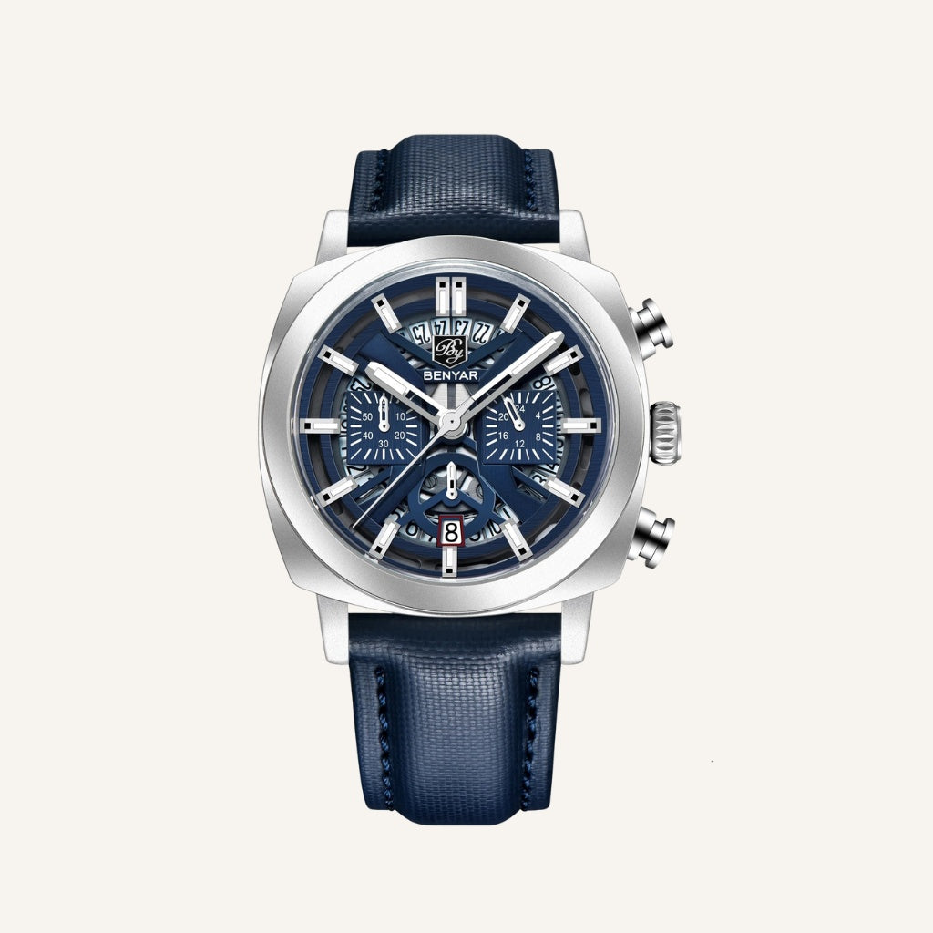 Relógio de Couro Masculino Benyar Luxe