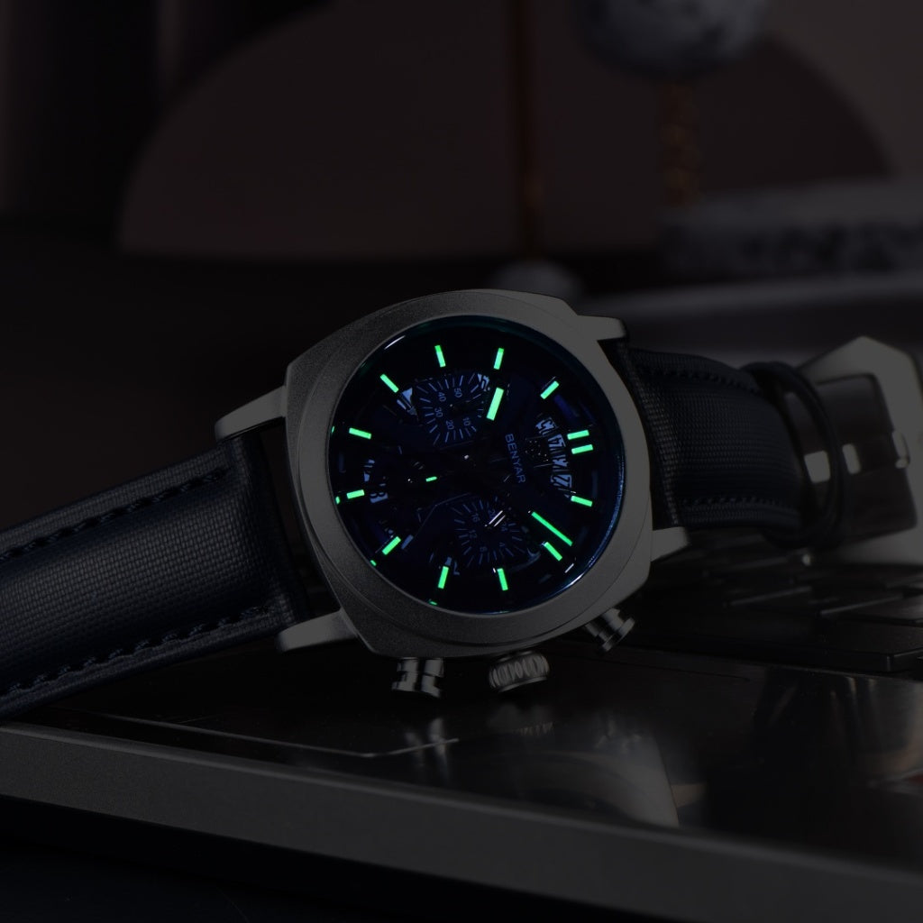 Relógio de Couro Masculino Benyar Luxe