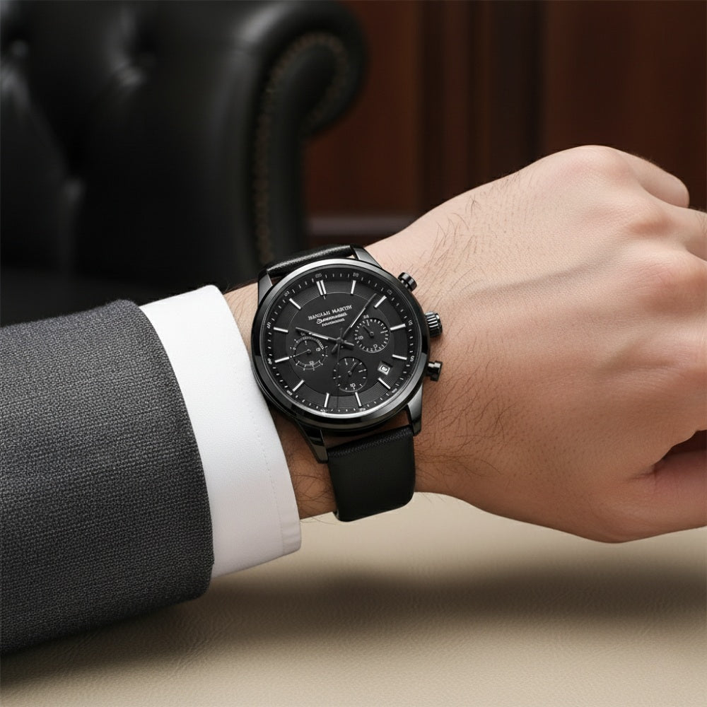 Men’s Black Chronograph Watch