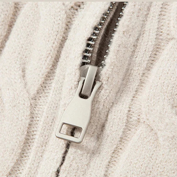Zack Cable-Knit Wool Cardigan
