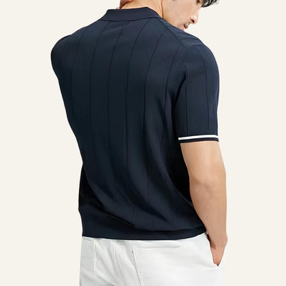 Men’s Navy Knit Polo Shirt