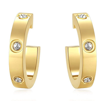 Mini CZ Diamond Hoops (Yellow Gold/Sterling Silver)