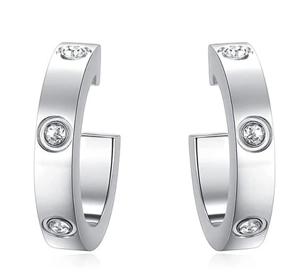 Mini CZ Diamond Hoops (Yellow Gold/Sterling Silver)