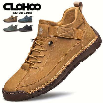 Scarpe da uomo casual con suola morbida e confortevole, realizzate a mano con cuciture a mano e fondo in gomma, marchio CLOHOO