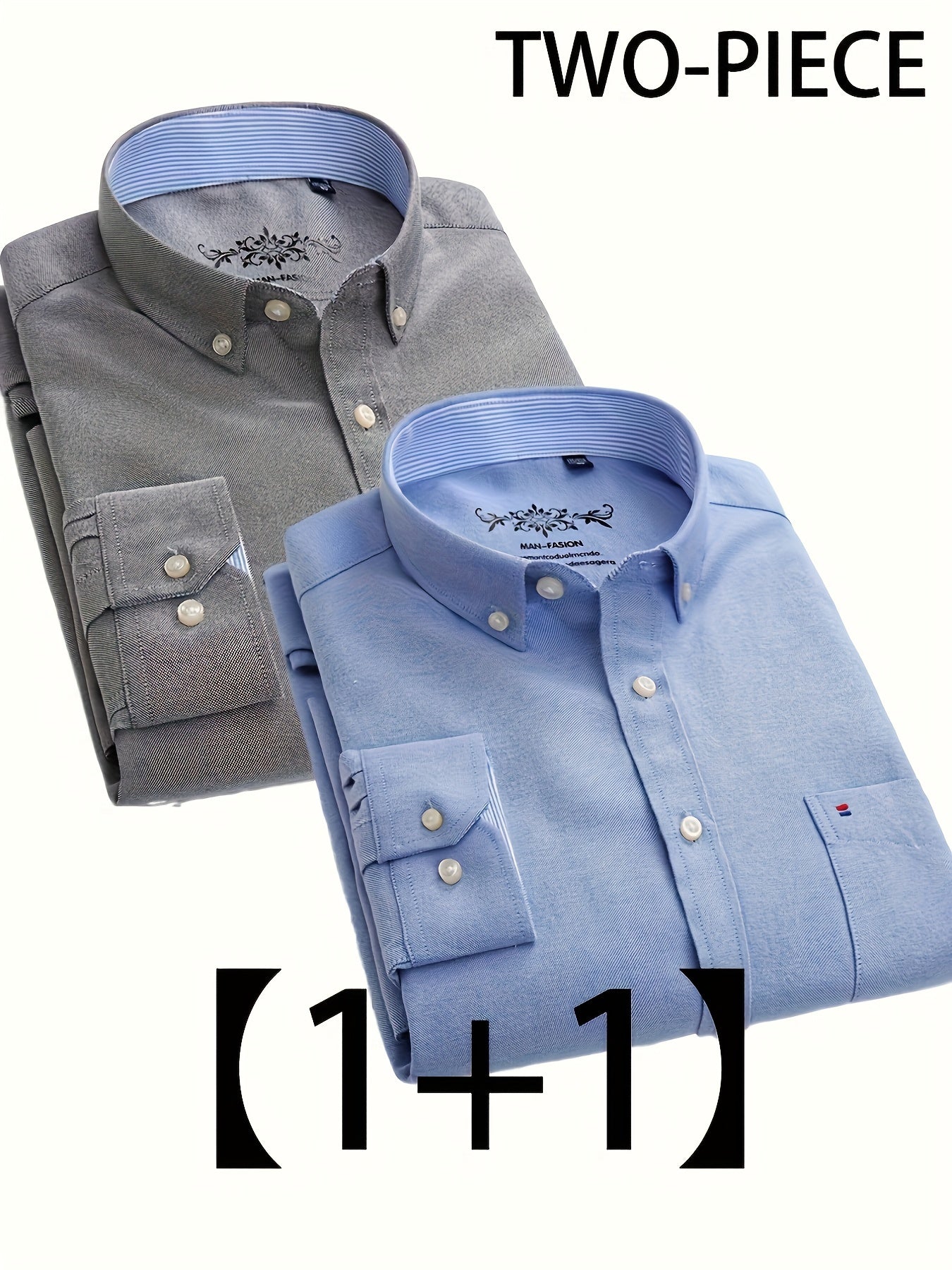 Valerio – Due Camicie Oxford a Manica Lunga Monocolore