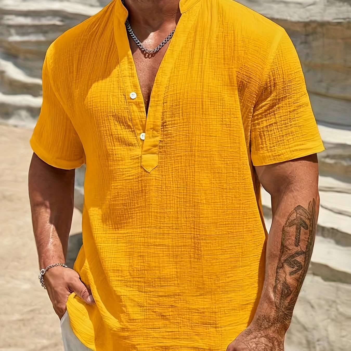 Maglietta Uomo Formale e Casual - Leggera, Non Elasticizzata con Collo Alto, Lavabile in Lavatrice per Ufficio e Tempo Libero, Design Classico, Materiale Resistente, Abbigliamento Versatile