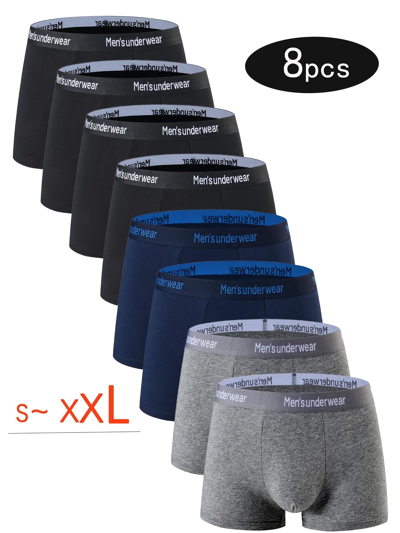 8 Pezzi Mutande Uomo in Cotone Misto, 95% cotono Boxer Casual, Pantaloncini Sportivi Traspiranti Comodi ed Elastici, Boxer da Uomo,Intimo Uomo di Alta Qualità,Mutande per Uomini,Intimo per Uomini,Slip Boxer da Uomo,Slip Boxer da Uomo, Intimo da Tempo Libe
