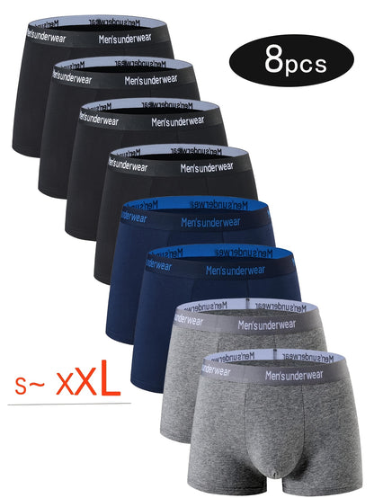 8 Pezzi Mutande Uomo in Cotone Misto, 95% cotono Boxer Casual, Pantaloncini Sportivi Traspiranti Comodi ed Elastici, Boxer da Uomo,Intimo Uomo di Alta Qualità,Mutande per Uomini,Intimo per Uomini,Slip Boxer da Uomo,Slip Boxer da Uomo, Intimo da Tempo Libe