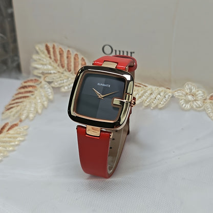 Orologio Quadrato a Quarzo per Donna, Stile Semplice e Individuale, Orologio di Lusso con Blocco di Colore