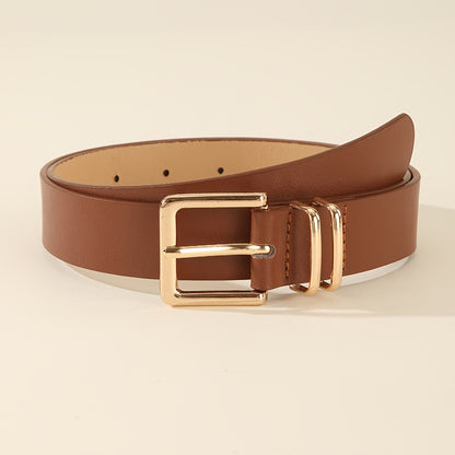 3 pezzi di cinture da donna con fibbie a quadrato dorato - Nero, Beige, Marrone - Accessori versatili per la vita per jeans, pantaloni, abiti - Stile casual e preppy - Regalo perfetto per lei, accessori versatili per la vita | Cintura elegante | Cinture d