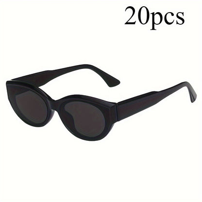 20pcs Occhiali Da Vista Fashion Cat Eye Black Cat Eye Per Donne - Design Hip-Hop Elegante Con Lenti Dure, Perfetto Per Shopping E Attività | Set Di Accessori Alla Moda | Materiale pz, Accessori Eleganti | Occhiali Da Vista Alla Moda | Lenti Di Poliocarbon