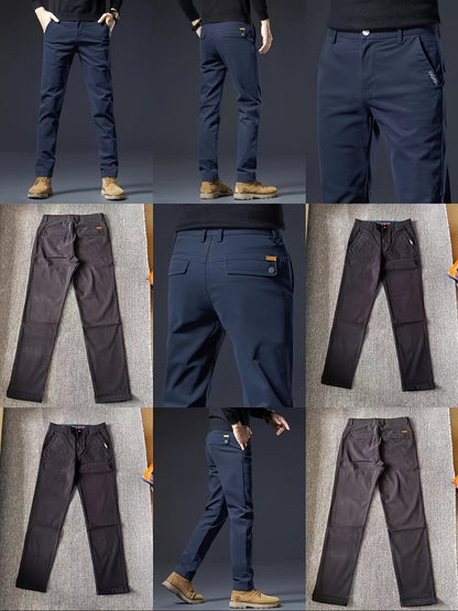 Pantaloni Uomo Autunno 2024, Business Casual di Alta Qualità in Cotone a Gamba Dritta Elasticizzata per Lavoro e Tempo Libero. Stile Moderna, Vestibilità Sartoriale Tessuto Traspirante. Ideali Per Impiegati E Abbigliamento Metropolitano