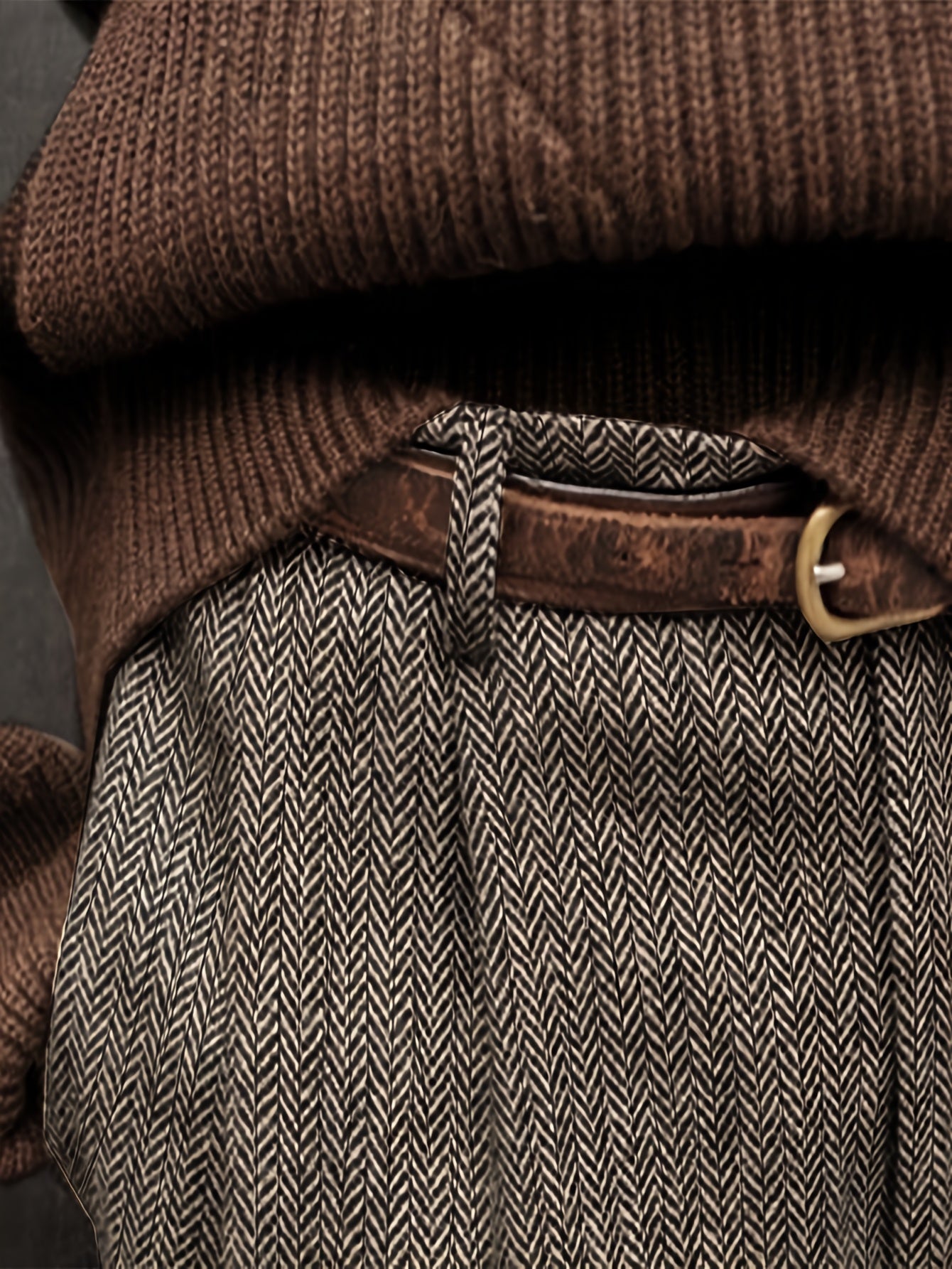 Pantaloni da uomo eleganti in tweed italiano - Pantaloni a gamba dritta a vita alta con chiusura a bottoni, tessuto non elasticizzato per ufficio ed eventi formali - Abbigliamento business autunno/inverno, evento formale, design classico, costruzione resi