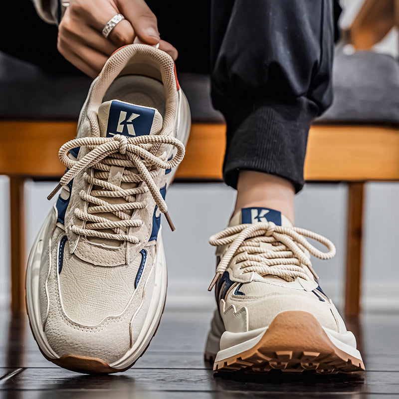 Scarpe Forrest Gump in Microfibra Autentica per Autunno e Inverno, Sneakers alla Moda con Aumento Altezza