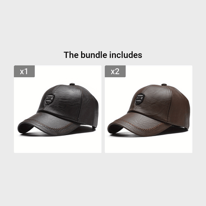 1 Cappello da baseball nero in pelle sintetica con visiera regolabile - Leggero, resistente e traspirante per attività all'aperto, viaggi, feste in spiaggia e abbigliamento casual, cappello da moda primaverile | Cappello da baseball regolabile | Equipaggi