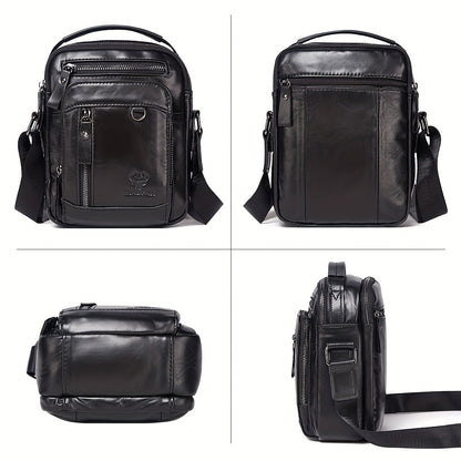 Zaino a Tracolla Uomo HUMERPAUL in Vera Pelle - Convertibile Zaino/Clutch, Chiusura con Cerniera Frontale, Spalline Regolabili (100cm), Tasche Laterali - Marrone Caffè per Lavoro, Viaggi e Uso Quotidiano - Borsa Design Resistente e Facile da Pulire