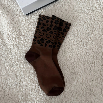 3 Paia di Calzini alla Caviglia per Donna con Stampa Leopardo, Tessuto Elasticizzato in Poliestere, Lavabile in Lavatrice, Casual ed Elegante, Design Giocoso con Animali per Autunno e Inverno, Utilizzo Interno/Esterno, Calzini con Stampa Leopardo