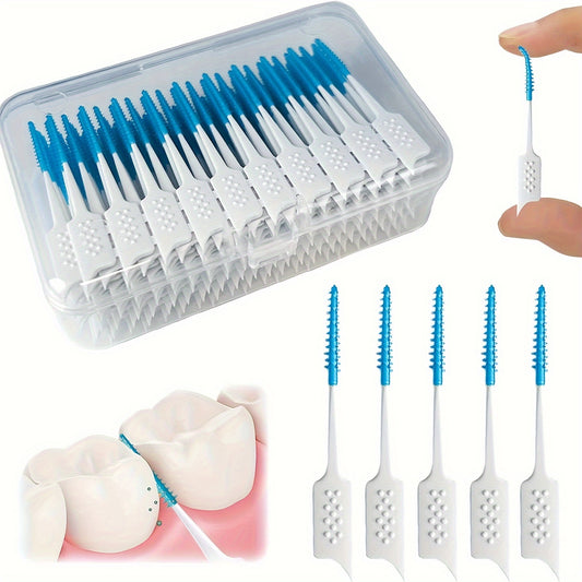 400-Pack Mini Floss Brushes, Mint Flavor Dental Floss Picks, Soft Interdental Cleaning Brushes, Cura orale senza formaldeide per denti e gengive