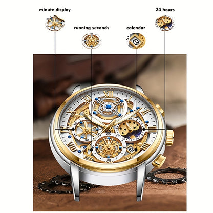 Orologio LIGE Fashion al quarzo, Display luminoso, Calendario 24 ore Orologio business casual, Impermeabile, Orologio business casual per donne e uomini, Scelta ideale per regalo