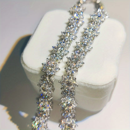 1 braccialetto da 1 pezzo in S925 925 925 argentato con intarsi di moissanite e girasoli, braccialetto floreale vintage hip hop alla moda per Halloween, Natale, Black Friday, feste e regali di compleanno, Fudazhubao, accessorio per le feste, regalo di com