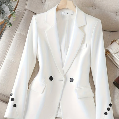 Women's Slim Fit Business Suit, Autumn and Winter Casual Style, Simple Professional Two-Piece Set for Spring and Fall