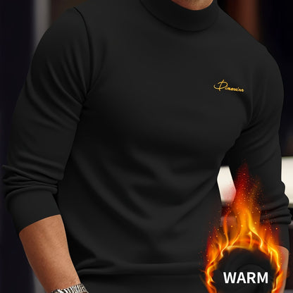 Z1012 Maglione Termico da Uomo a Maniche Lunghe con Scollo a Punta d'Arte - Maglia Invernale Calda e Resistente con Chiusura Frontale Intera con Zip, Collo Alto e Zip Integrale, Abbigliamento Lavabile in Lavatrice per Attività all'Aperto, Design con Zip F