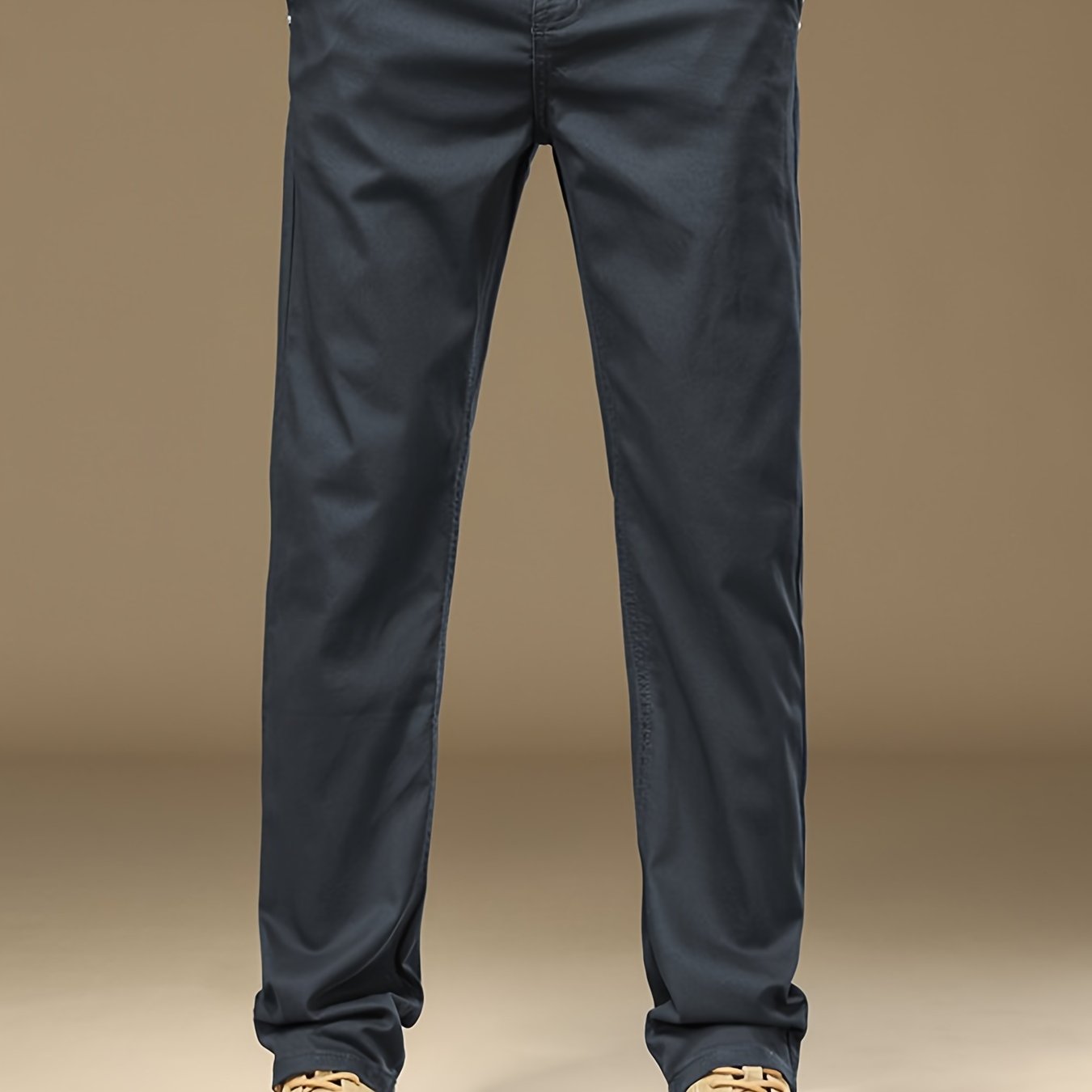 Pantaloni casual slim-fit per uomo - Pantaloni dritti con vita elastica, colore solido, comfort primaverile/autunnale, lavabili in lavatrice, lunghezza regolare per abbigliamento da lavoro e casual, abbigliamento primaverile/autunnale, pantaloni dritti el