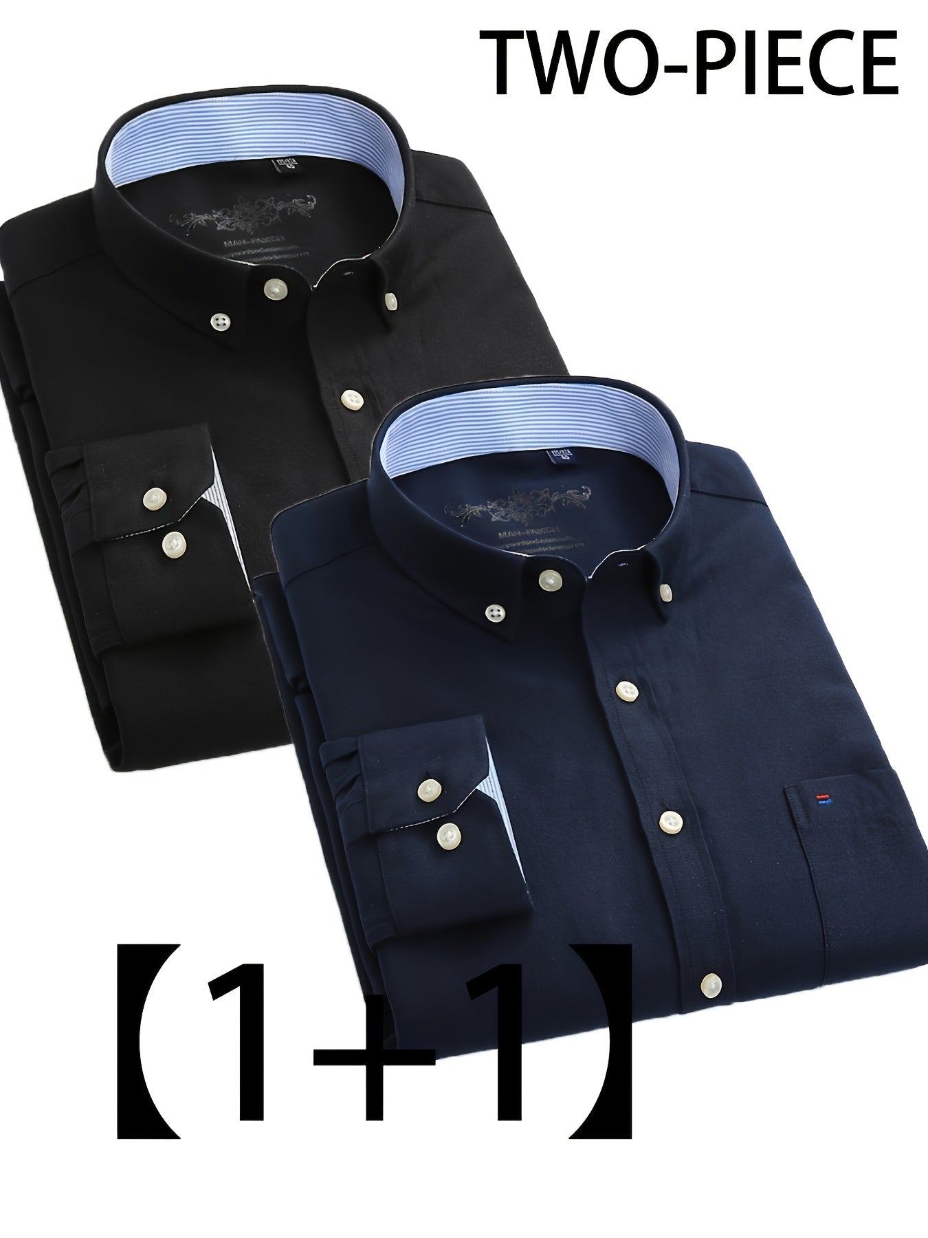 Valerio – Due Camicie Oxford a Manica Lunga Monocolore