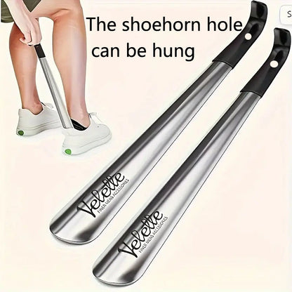 1pz Extra Lungo 41.91 cm Calzascarpe in Acciaio Inox per Anziani - Impugnatura Comfort Antiscivolo, Costruzione in Metallo Durevole, Strumento Facile per Mettere e Togliere le Scarpe per Anziani, Disabili, Persone con Mobilità Ridotta