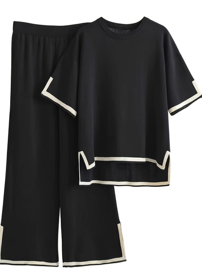 Set di magliette in tessuto morbido e ghiacciato in fibra per donna/camicia trasparente testurizzata/perfetta per l'abbigliamento da donna/abito estivo a due pezzi essenziale, bello e a buon prezzo