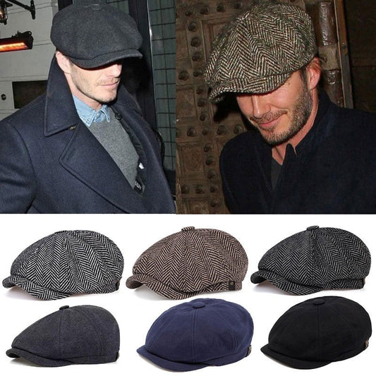 2-Pack: 1 Cappello più 1 Collana, Cappello Newsboy per Uomo, Cappello Tweed Gatsby, Cappello Ivy Cabbie, Cappello da Golf con Cima Piana per Padre, Donna, Unisex