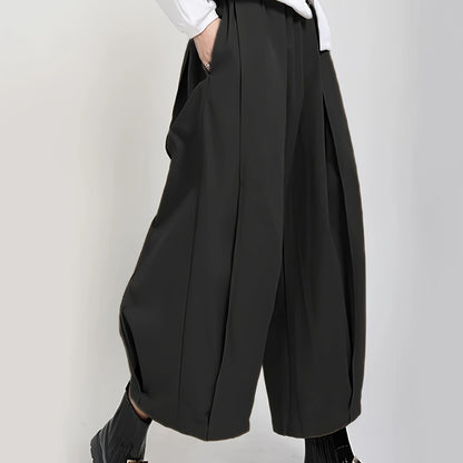 Pantaloni da donna a vita alta e gamba larga - Eleganti pantaloni a gamba dritta con texture liscia, pantaloni per tutte le stagioni, per tutti i giorni e formali da donna - Ufficio, festa, outfit casual - Tessuto non elasticizzato di facile manutenzione,