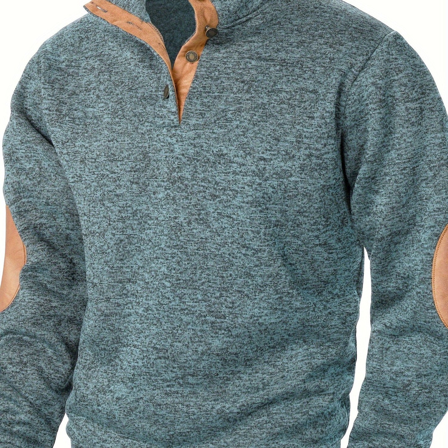 Maglione Uomo con Collo Alto e Maniche Lunghe - Felpa Casual Autunno Inverno Calda con Bottoni, Taglio Regolare per Abbigliamento Casual