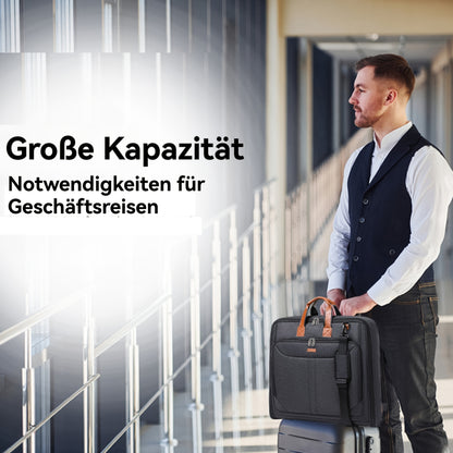 Valigia Grande & Custodia per Abiti - Bagaglio da Viaggio Business con Scomparto per Laptop, Tessuto Oxford Resistente, Valigetta Spaziosa con Maniglia o Tracolla per Professionisti (50x54x8cm, Nero) - Ideale per Viaggi Aerei ed Eventi Formali