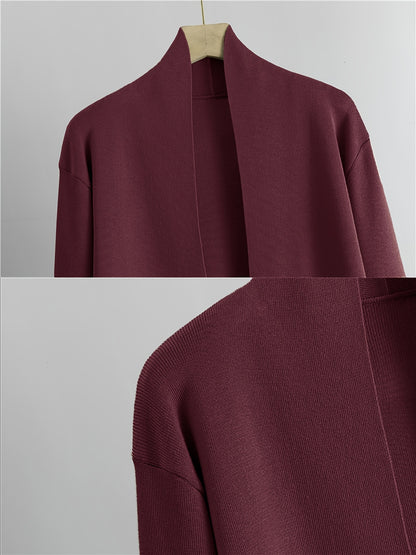 Set Invernale da Donna 3 Pezzi - Elegante Tuta Ispirata al Stile Coreano con Blazer a Collo, Pantaloni a Gamba Larga e Giacca | Lavabile a Mano per Ufficio e Semi-Formale, Beige/Marrone/Blu Navy/Taupe (Non Lavare a Secco)