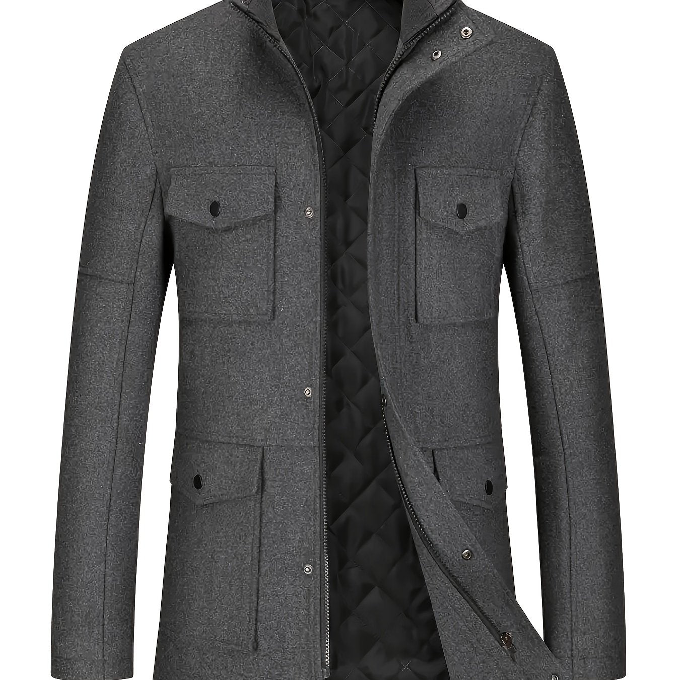 Nuovo Cappotto in Tweed Uomo Autunno/Inverno, Doppiopetto Lana Elegante per Business, Capospalla Invernale, Giacca da Cerimonia Sartoriale a Due Bottoni, Materiale Resistente, Lavabile a Mano, Gilet Stratificato, Paletot Allungato, Per Occasioni Formali e