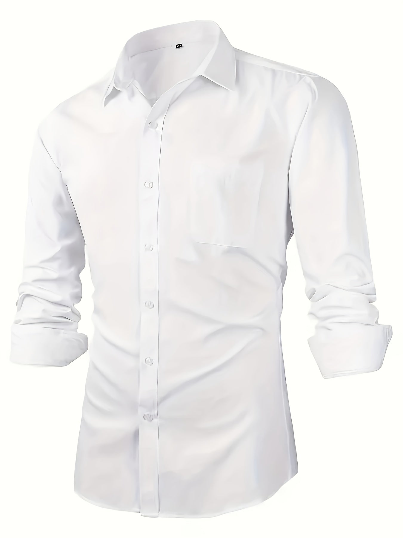 3 pezzi di camicie casual da uomo con maniche lunghe e bottoni - colore solido, misto di poliestere, vestibilità regolare con tasche, perfette per la primavera e l'autunno, versatile per abbigliamento casual o formale, abbigliamento versatile | Maniche lu