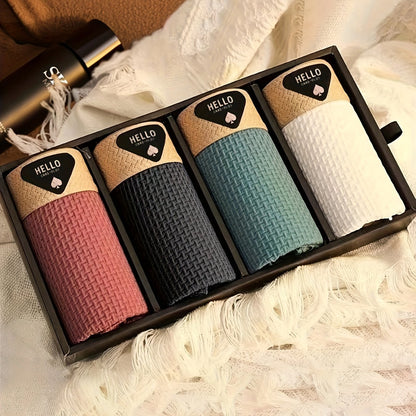 4-Pack di biancheria intima da uomo in fibra Ice Sliky, boxer ultra sottili multi-colori per la primavera, l'estate, l'autunno e l'inverno - Pantaloncini casual traspiranti e elasticizzati in vari stili per l'uso quotidiano