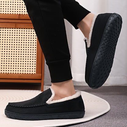 Pantofole da Uomo per Autunno e Inverno, Fodera Spessa, Antifreddo e Anti-gelo, Suola Antiscivolo, Facili da Infilarci