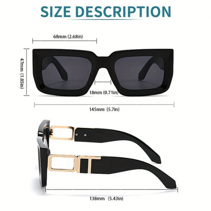 OUTU Retro Casual Stile Vintage Quadrato Occhiali da Uomo con Tempie Scolpite in Metallo, Adatti per Varie Occasioni.