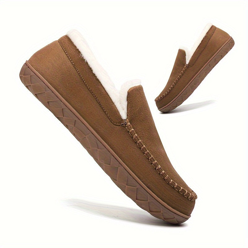 Pantofole da Uomo per Autunno e Inverno, Fodera Spessa, Antifreddo e Anti-gelo, Suola Antiscivolo, Facili da Infilarci