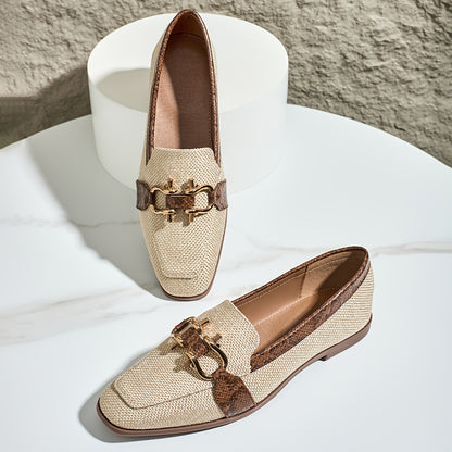 1 Paio di Scarpe da Uomo Vintage con Stile Flax, Stampino a Serpente, Punta Quadrata, Scarpe Slip-On Leggere per Tutte le Stagioni con Suola in TPU e Plantare in Poliuretano