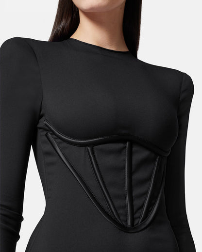 Long Sleeve Bandage Corset Dress