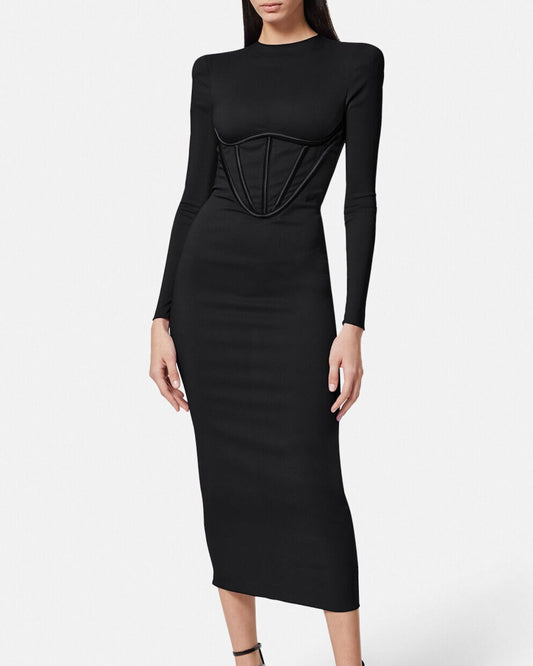Long Sleeve Bandage Corset Dress