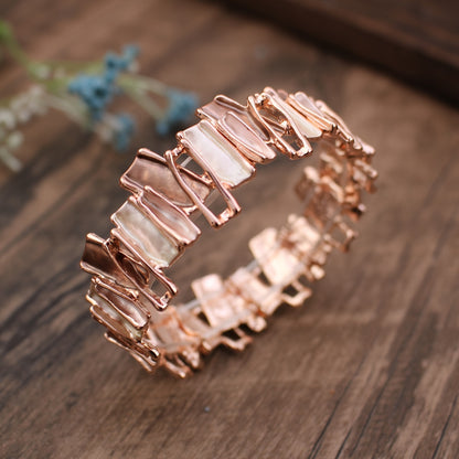 One Piece · Nuovo Bracciale Estivo in Lega Smaltata con Gocce di Colore Irregolari, Dipinto a Mano ad Olio Creatività Geometrica Splicing per Donne - Regalo Ideale Graduazione & Viaggio Amici Banchetto Festa Quotidiano Versatile. Accessorio da Voyage e Pa