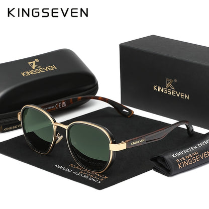 KINGSEVEN Design Occhiali da Uomo con Montatura Rotonda, Adatti anche per la Moda Femminile, Montatura Decorativa in Lega, Ideali per Tempo Libero, Fotografia, Accessori per Feste e Regalo Esclusivo di Moda