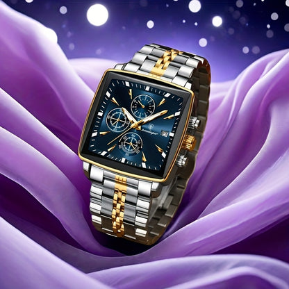 Orologio Sportivo Casual Els, Movimento al Quarzo in Acciaio Inossidabile, Resistente all'Acqua 3ATM, Lancette Luminose, Cronografo, Cassa in Lega di Zinco, Alimentato a Batteria Non Ricaricabile