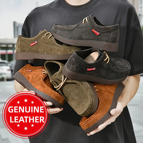 Scarpe casual autentiche, scarpe da lavoro in pelle di maiale con suole premium antiscivolo, ideali per l'autunno e l'inverno, facili da pulire