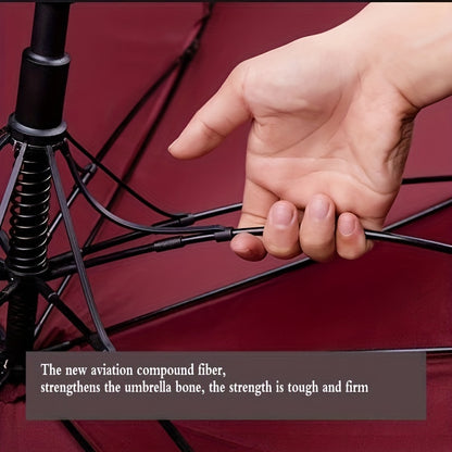 Ombrello da golf grande con design automatico aperto a 8 nervature, manico extra largo e lungo, poliestere e fibra di carbonio durevoli, accenti neri e gialli per uomini e donne, protezione da tutte le condizioni meteorologiche, ombrello antivento resiste